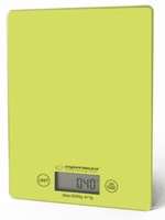 ESPERANZA EKS002G - Bilancia da cucina elettronica - 5 kg - 1 g - Verde - Giallo - Superficie piana
