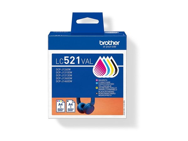 Brother 521 Original Value Pack 4 Druckerpatronen LC521VAL - Originale - Cartuccia di inchiostro