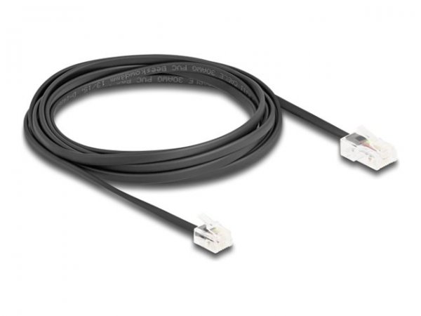 Delock Cavo telefonico da RJ45 maschio a RJ11 maschio nero 3 m - 3 m - RJ-11 - RJ-45 - Nero - Maschi