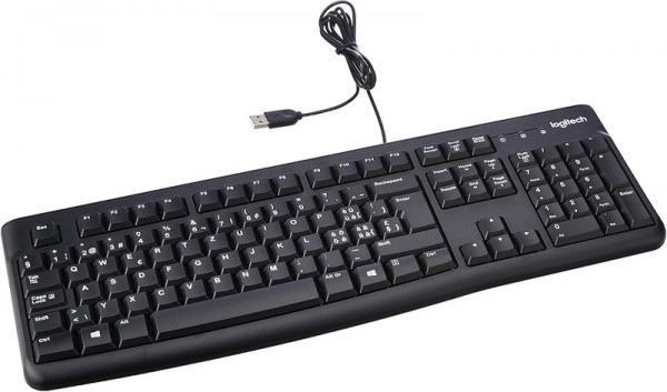 Logitech Keyboard K120 for Business - Full-size (100%) - Cablato - USB - QWERTZ - Nero