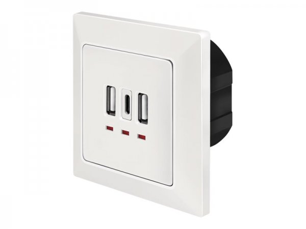 LogiLink PA0254 - 2 x USB A + 1 x USB C - Bianco - 230 V - 50 Hz - 5 V - 3 A