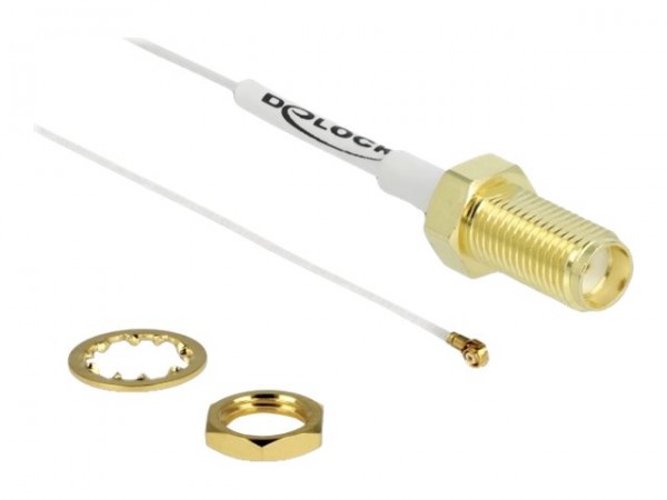 Delock Cavo Antenna SMA femmina passante epr I-PEX Inc. - MHF® 4 maschio 0.81 20 cm lunghezza filett