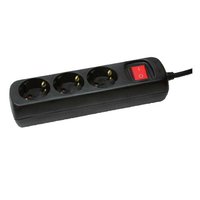 LogiLink LPS206B - 1,4 m - 3 presa(e) AC - Tipo F - IP20 - Nero - 250 V