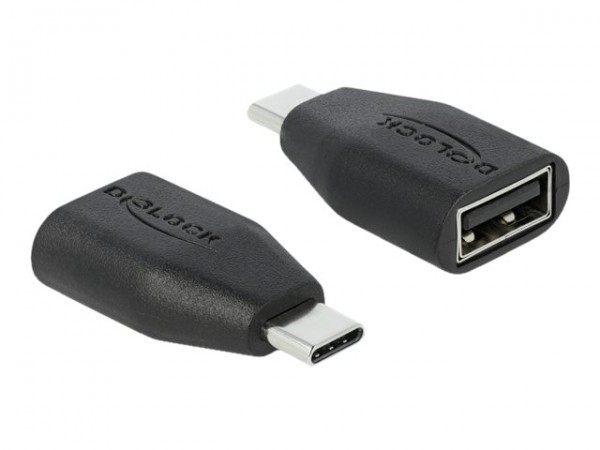 Delock Data blocker USB Type-C maschio per Tipo-A femmina - USB Type-C - USB tipo A - Nero