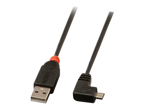 Lindy 31975 - 0,5 m - USB A - Micro-USB B - USB 2.0 - Maschio/Maschio - Nero