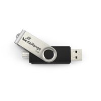 MEDIARANGE MR932-2 - 32 GB - USB Type-A / Micro-USB - 2.0 - 15 MB/s - Girevole - Nero - Argento