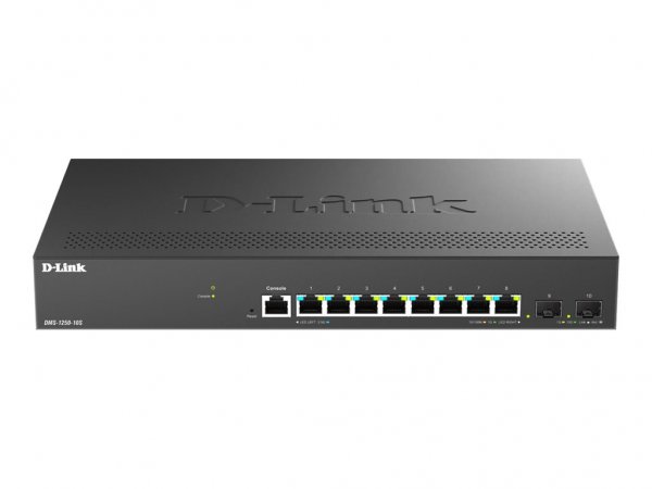D-Link DMS 1250-10S - Switch - L2+ - Smart - 8 x 2.5GBase-T+ 2 10 Gigabit - Interruttore - 80 Gbps