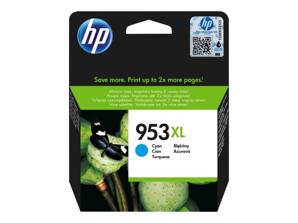 HP 953XL Cyan Original Ink Cartridge - Originale - Ciano - HP - OfficeJet Pro 8210 OfficeJet Pro 821