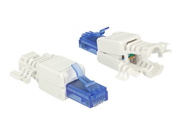 Delock 86417 - RJ-45 - Blu - Bianco - Cat6a - U/UTP (UTP) - 18 mm - 52,8 mm