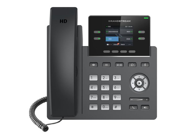 Grandstream GRP2612P - IP Phone - Nero - Cornetta cablata - In-band - Fuori banda - Info SIP - Super