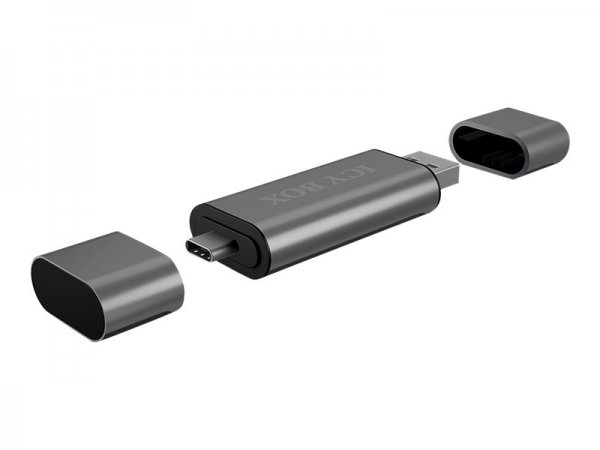 ICY BOX IB-CR200-C - MMC,MicroSD (TransFlash),MicroSDHC,MicroSDXC,SD,SDHC,SDXC - Antracite - 480 Mbi