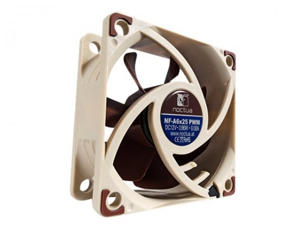 Noctua NF-A6x25 PWM - Ventilatore - 6 cm - 550 Giri/min - 3000 Giri/min - 19,3 dB - 29,2 m³/h