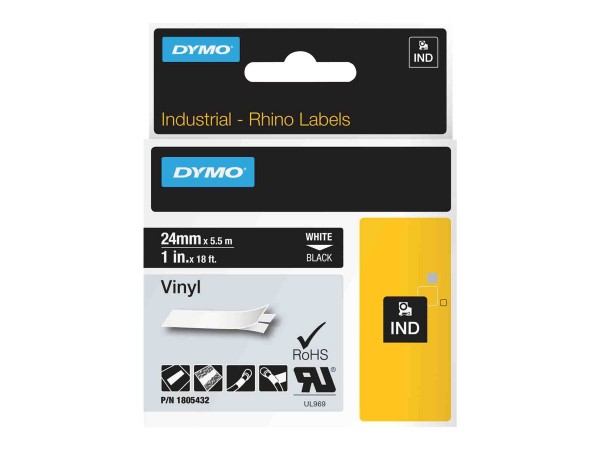Dymo Etichette in vinile IND - Bianco su nero - Multicolore - Vinile - -40 - 80 °C - DYMO - Rhino