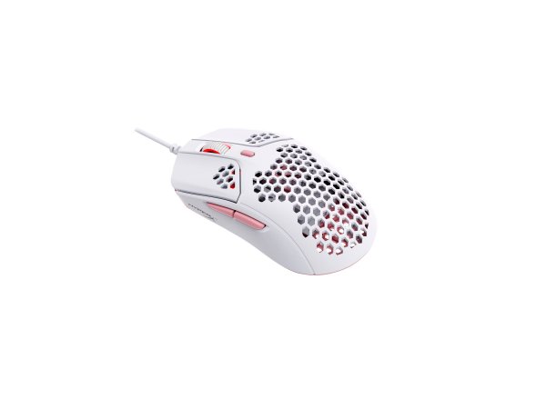 HyperX Pulsefire Haste – Gaming mouse (bianco-rosa) - Ambidestro - Ottico - USB tipo A - 3200 DPI -